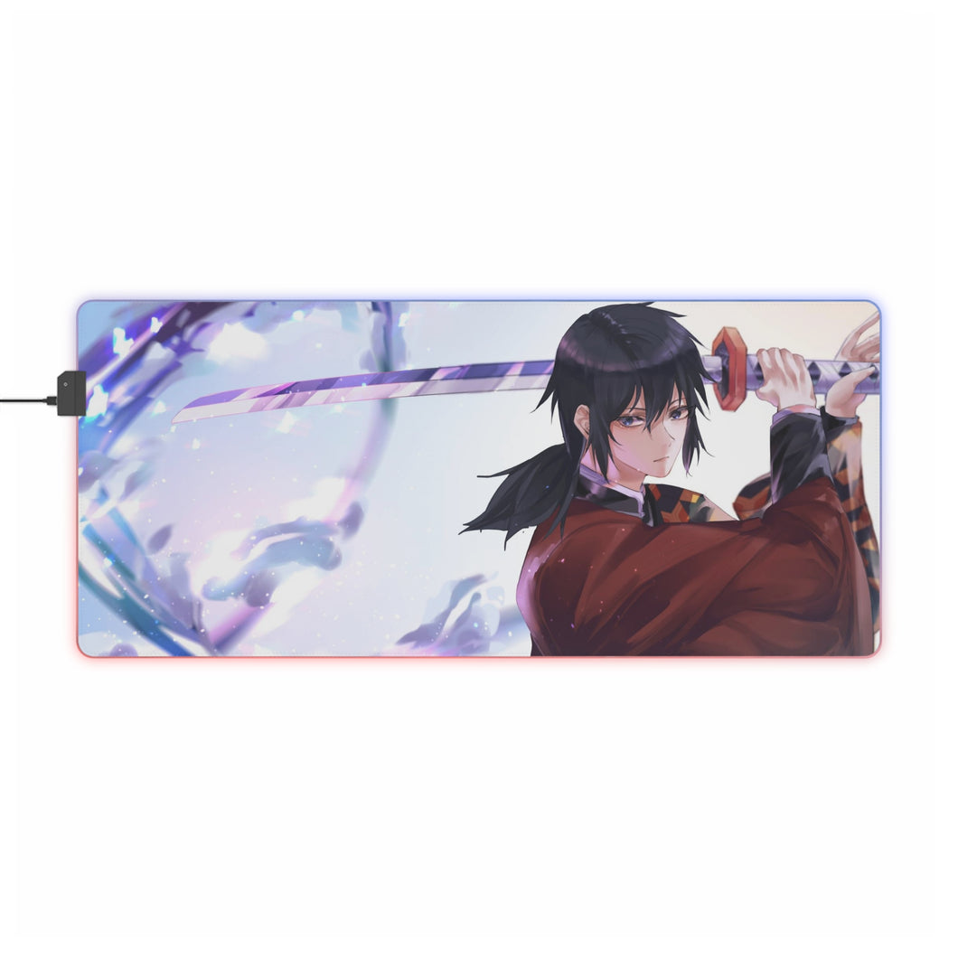 Tapis de souris LED RVB Giyuu Tomioka (tapis de bureau)