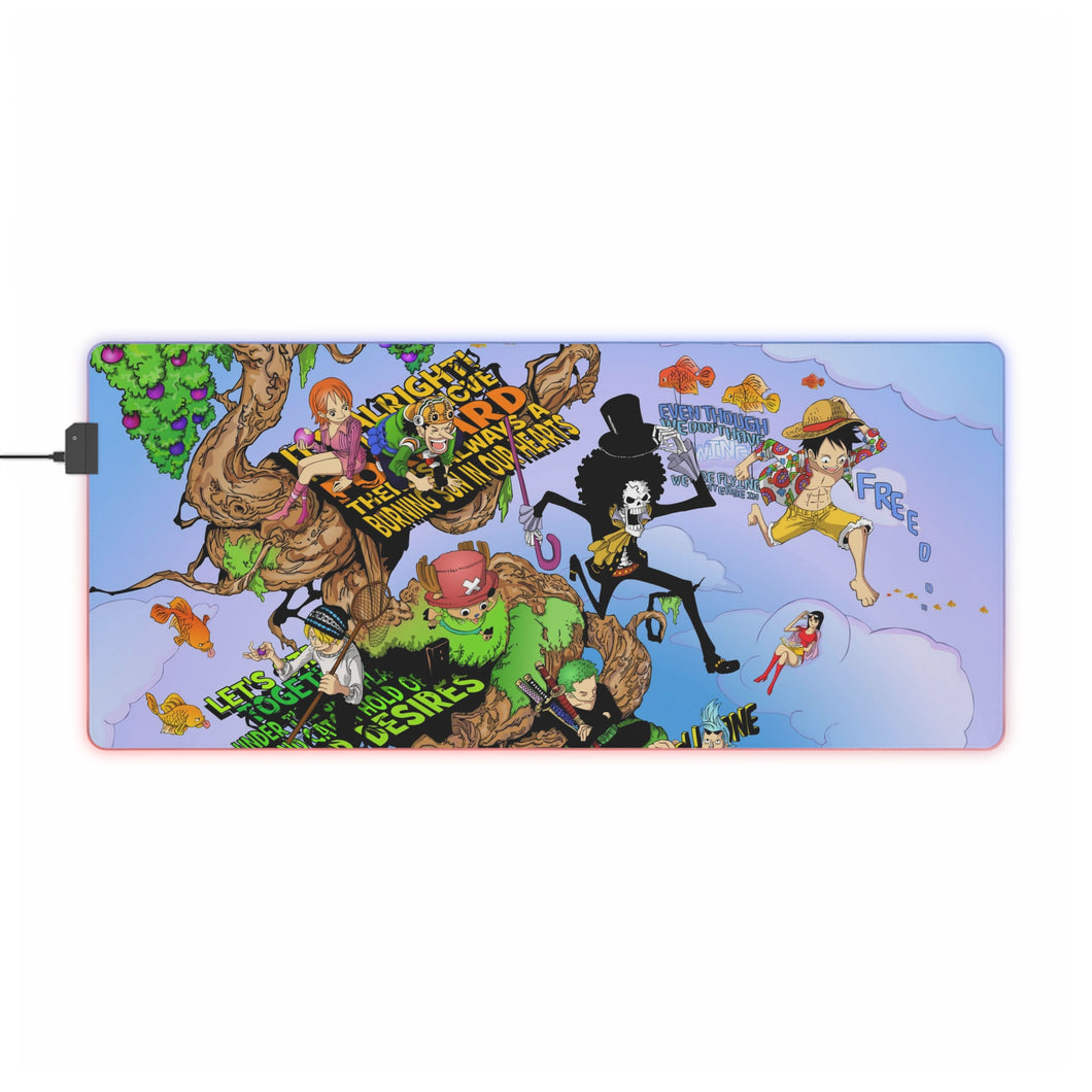 One Piece Monkey D. Luffy, Roronoa Zoro, Sanji, Nico Robin, Tony Tony Chopper RGB LED Mouse Pad (Desk Mat)