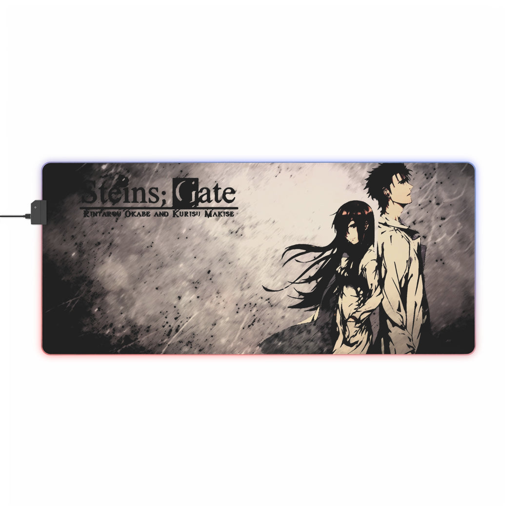 Kurisu and Okabe RGB LED Mouse Pad (Desk Mat)