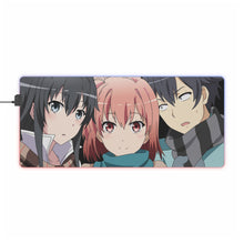 Charger l&#39;image dans la galerie, My Teen Romantic Comedy SNAFU Hachiman Hikigaya, Yukino Yukinoshita, Yui Yuigahama RGB LED Tapis de souris (Tapis de bureau)
