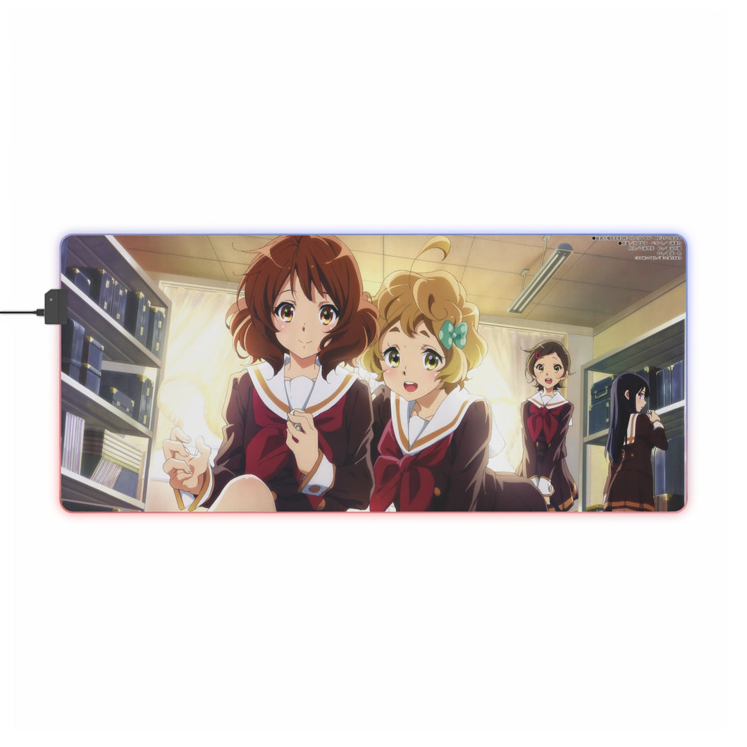 Son! Euphonium Kumiko Oumae, Reina Kousaka, Hazuki Katou, Sapphire Kawashima RGB LED Tapis de souris (Tapis de bureau)