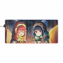 Load image into Gallery viewer, Laid-back camp Nadeshiko &amp; Rin camp fire RGB LED Mouse Pad (Desk Mat)
