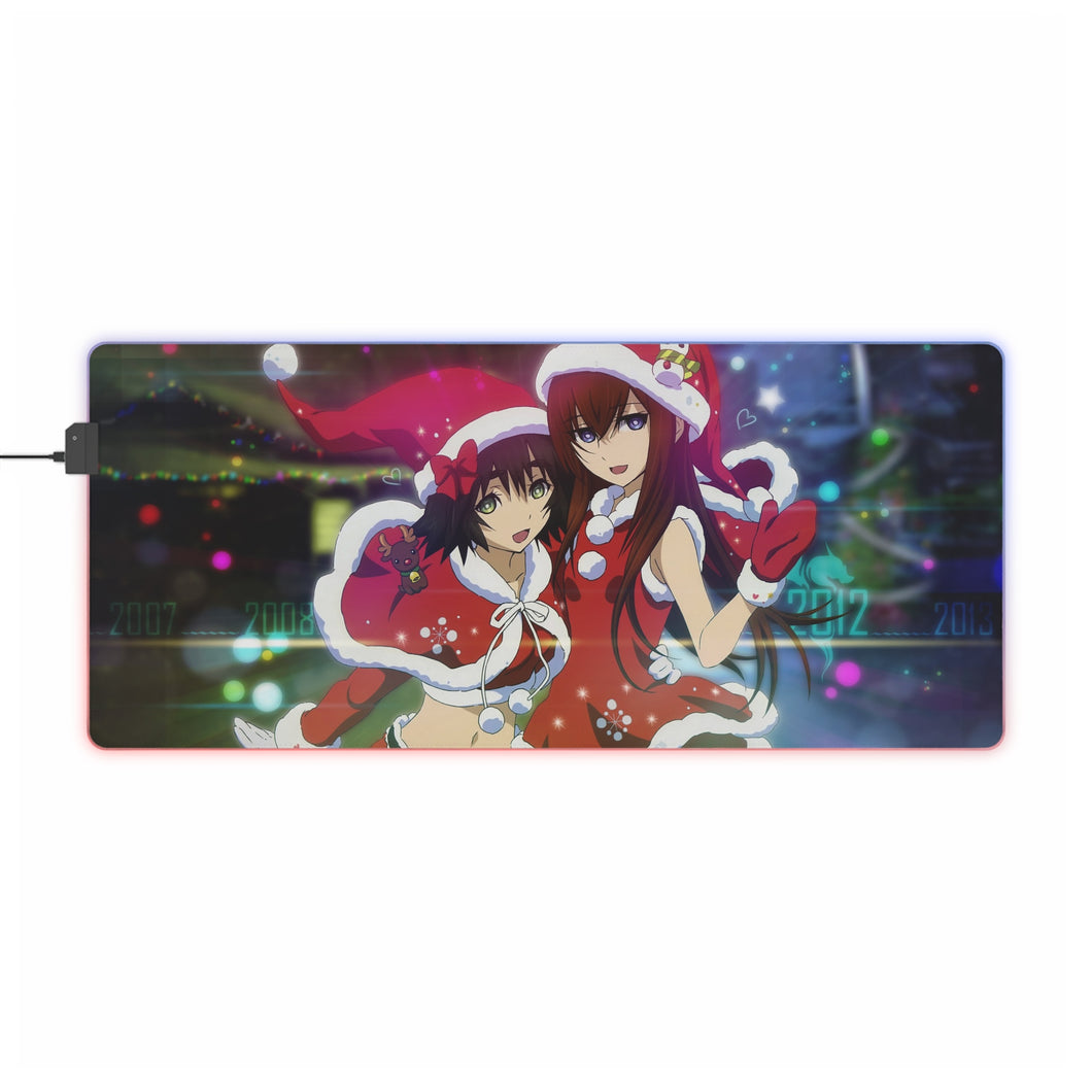 Tapis de souris LED RVB de Noël Kurisu & Mayuri (tapis de bureau)