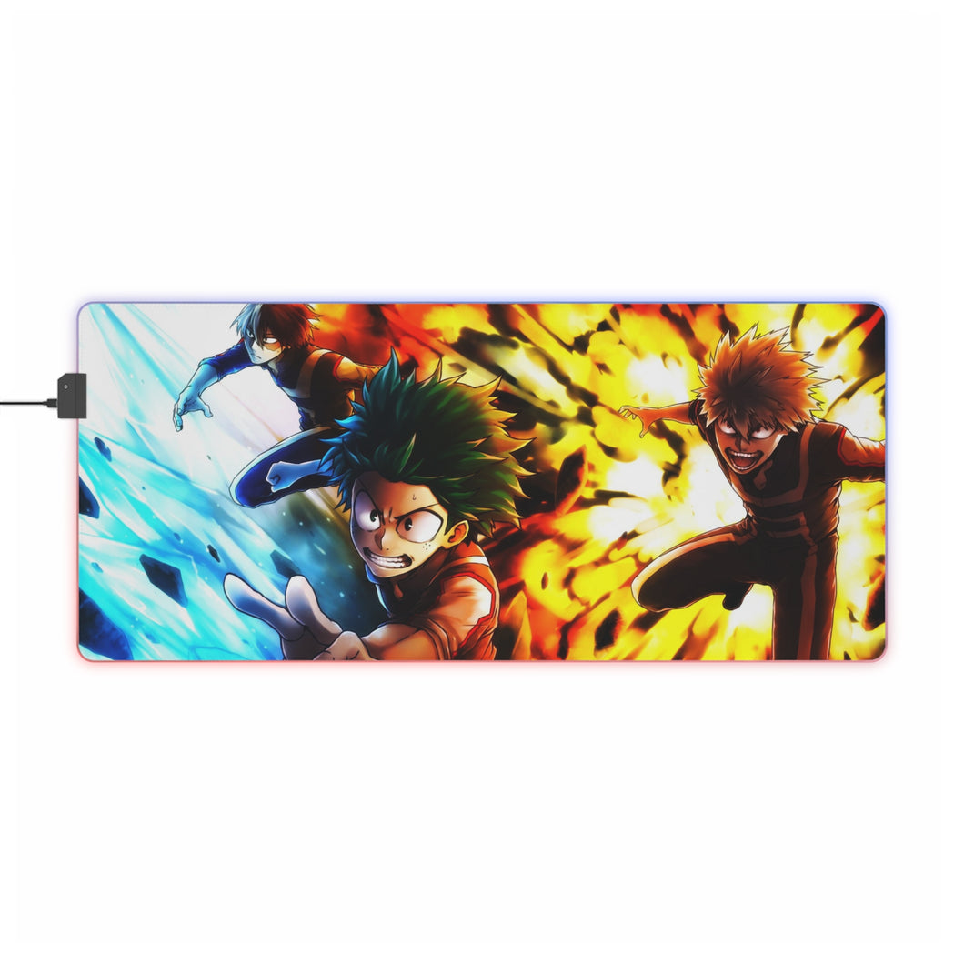 Midoriya ,Bakugou and Todoroki RGB LED Mouse Pad (Desk Mat)