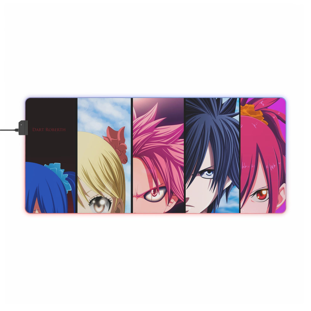 Tapis de souris LED RGB Fairy Tail Natsu Dragneel, Erza Scarlet, Gray Fullbuster, Lucy Heartfilia, Wendy Marvell (tapis de bureau)