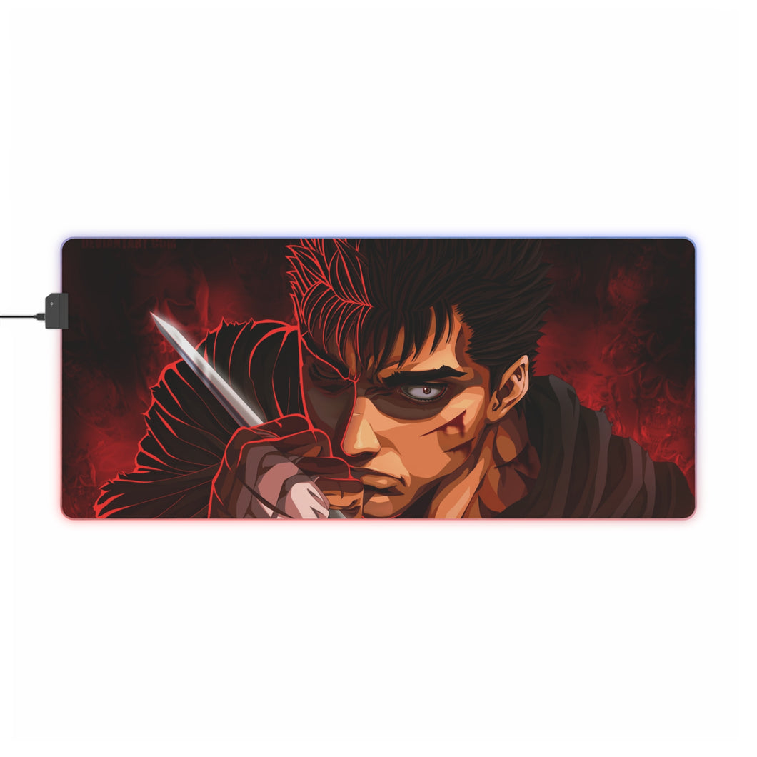 Tapis de souris LED RGB Anime Berserk (tapis de bureau)