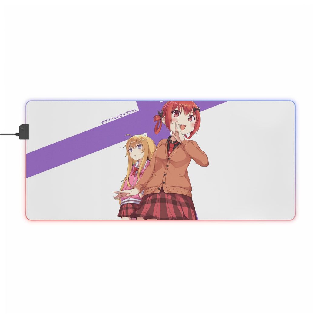 Alfombrilla de ratón con LED RGB blanca (alfombrilla de escritorio) de Gabriel DropOut Satanichia Kurumizawa Mcdowell, Gabriel Tenma