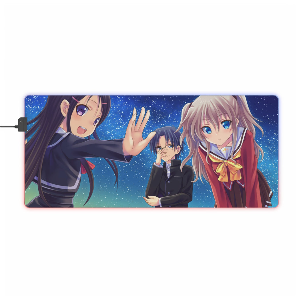 Tapis de souris LED RVB Charlotte Nao Tomori, Ayumi Otosaka, Joujirou Takajou (tapis de bureau)