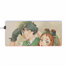 Charger l&#39;image dans la galerie, My Hero Academia Izuku Midoriya, Ochako Uraraka Tapis de souris LED RVB (tapis de bureau)
