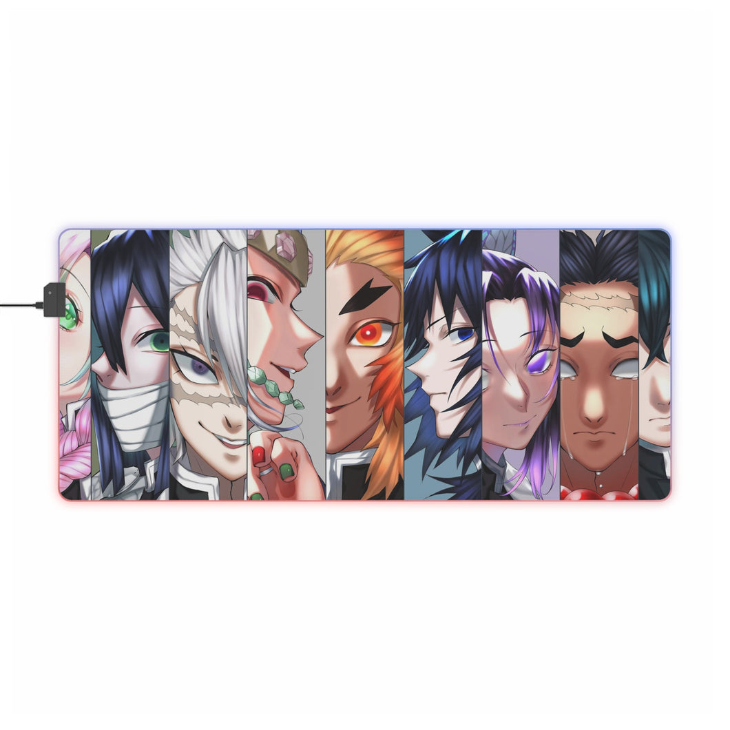 Kyojuro Rengoku Muichiro Tokito and Shinobu Kochou RGB LED Mouse Pad (Desk Mat)