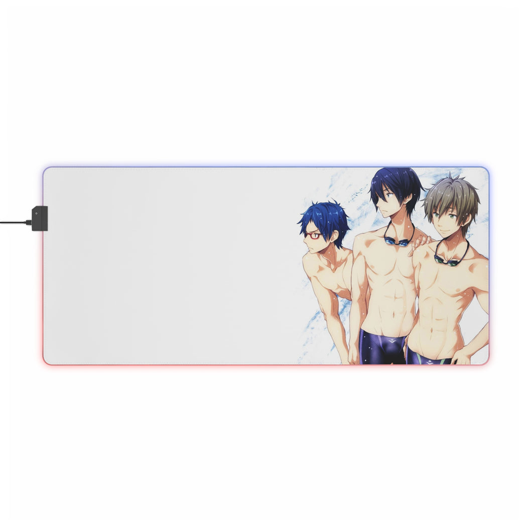 Gratuit ! Tapis de souris LED RVB Makoto Tachibana, Haruka Nanase (tapis de bureau)