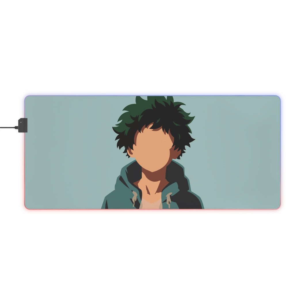 Tapis de souris LED RVB minimaliste Izuku Midoriya (tapis de bureau)