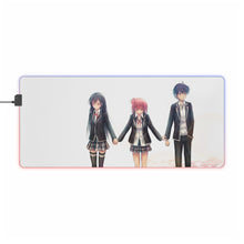 Charger l&#39;image dans la galerie, My Teen Romantic Comedy SNAFU Hachiman Hikigaya, Yukino Yukinoshita, Yui Yuigahama RGB LED Tapis de souris (Tapis de bureau)
