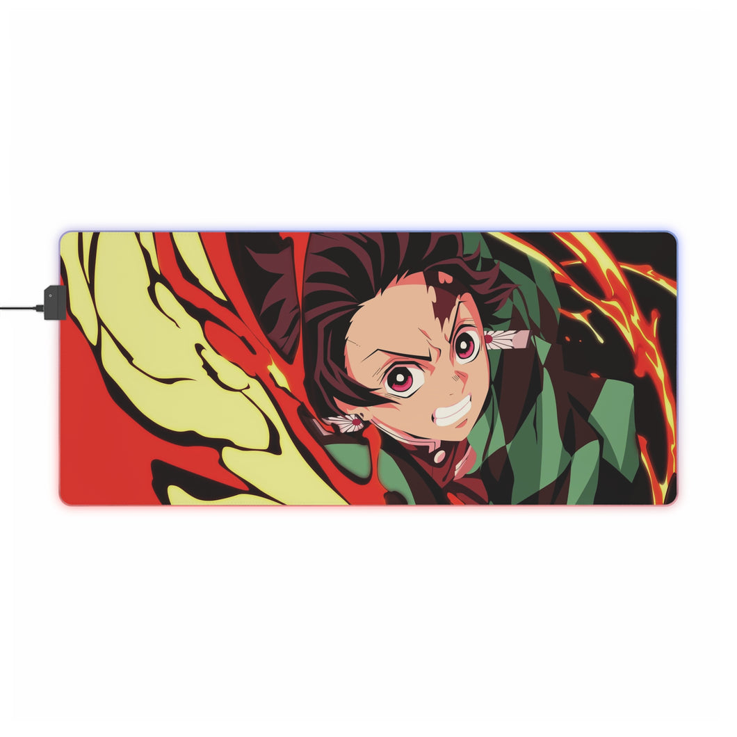 Tanjiro Kamado Hinokami Kagura RGB LED Mouse Pad (Desk Mat)