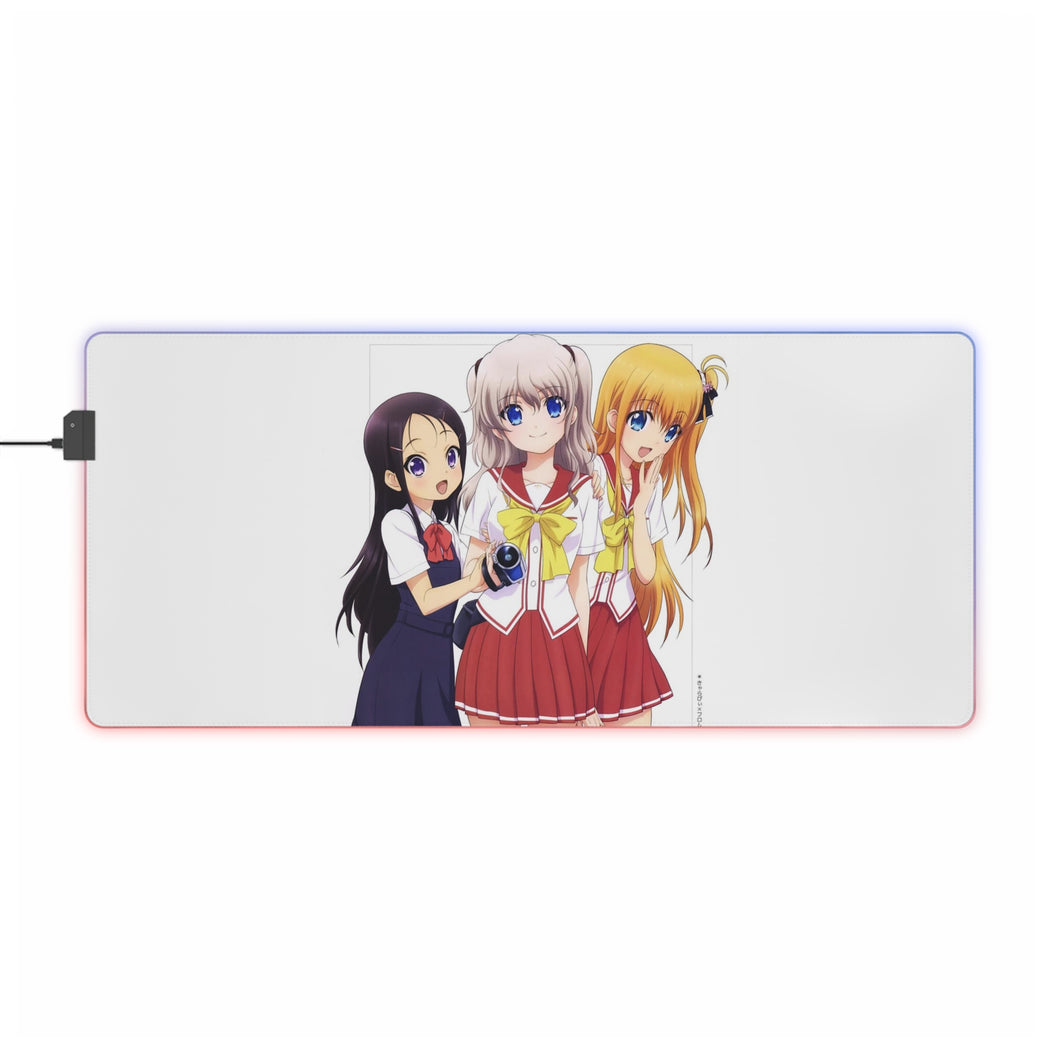 Tapis de souris LED RVB Charlotte Nao Tomori, Ayumi Otosaka, Yusa Kurobane (tapis de bureau)