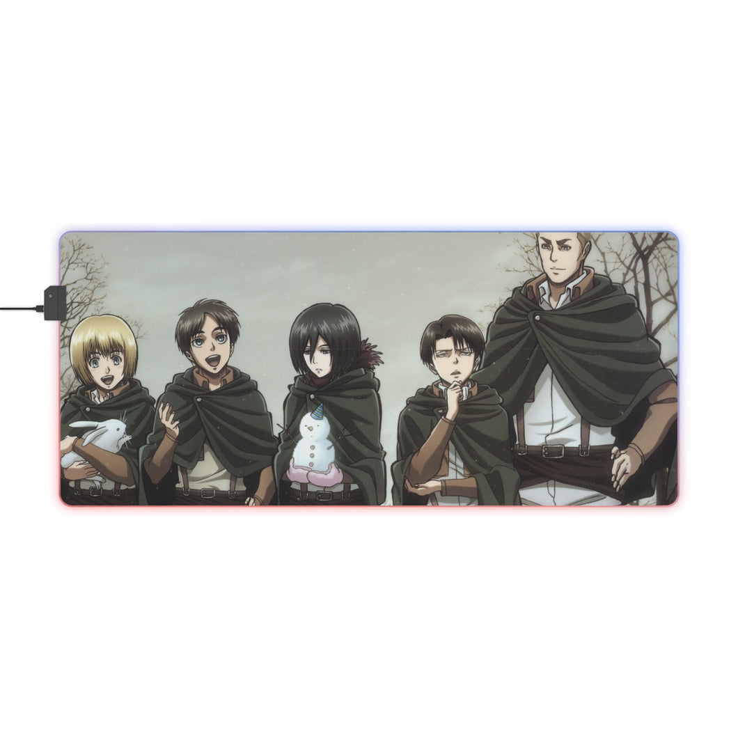 Tapis de souris LED RVB Anime Attack On Titan (tapis de bureau)