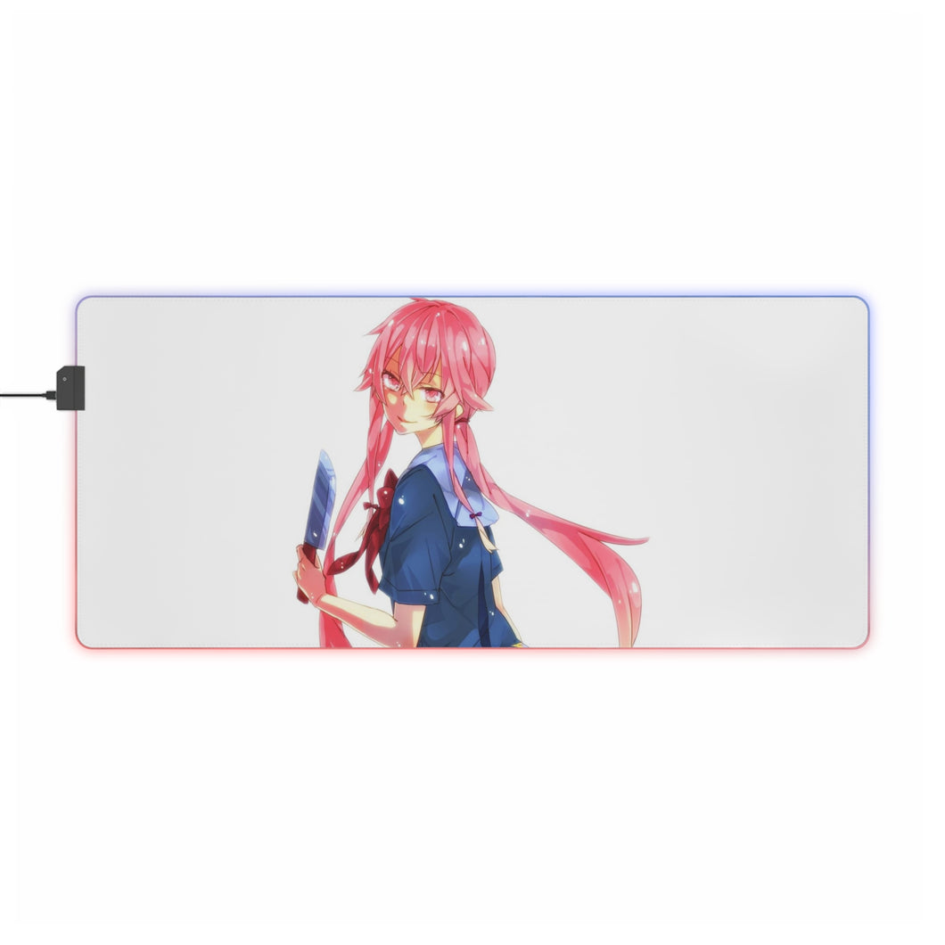 Tapis de souris LED RVB Mirai Nikki Yuno Gasai (tapis de bureau)