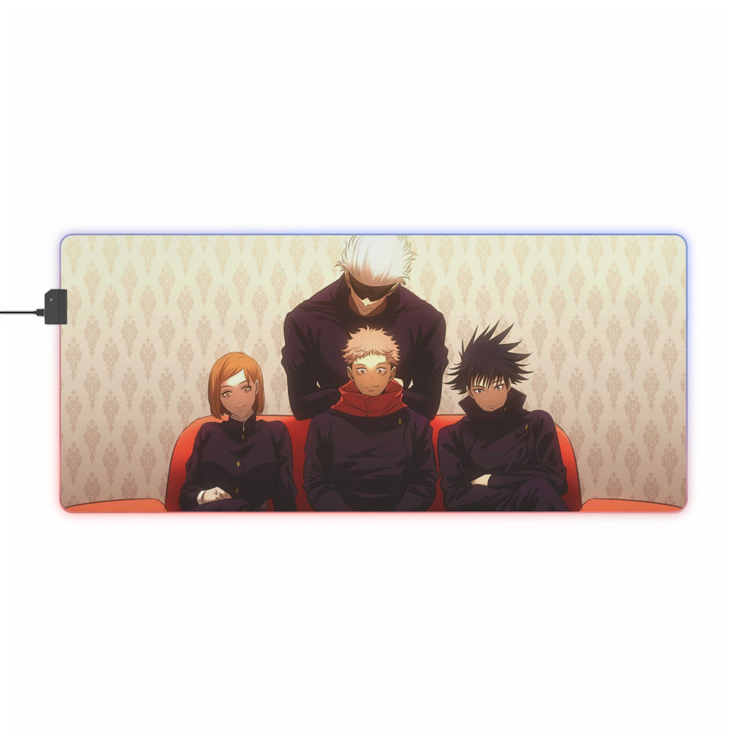 Tapis de souris LED RVB Satoru Gojo Yuji Itadori Nobara Kugisaki et Megumi Fushiguro (tapis de bureau)