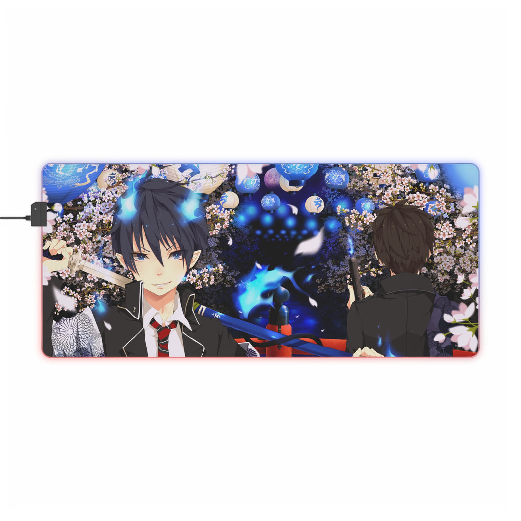 Rin and Yukio Okumura RGB LED Mouse Pad (Desk Mat)