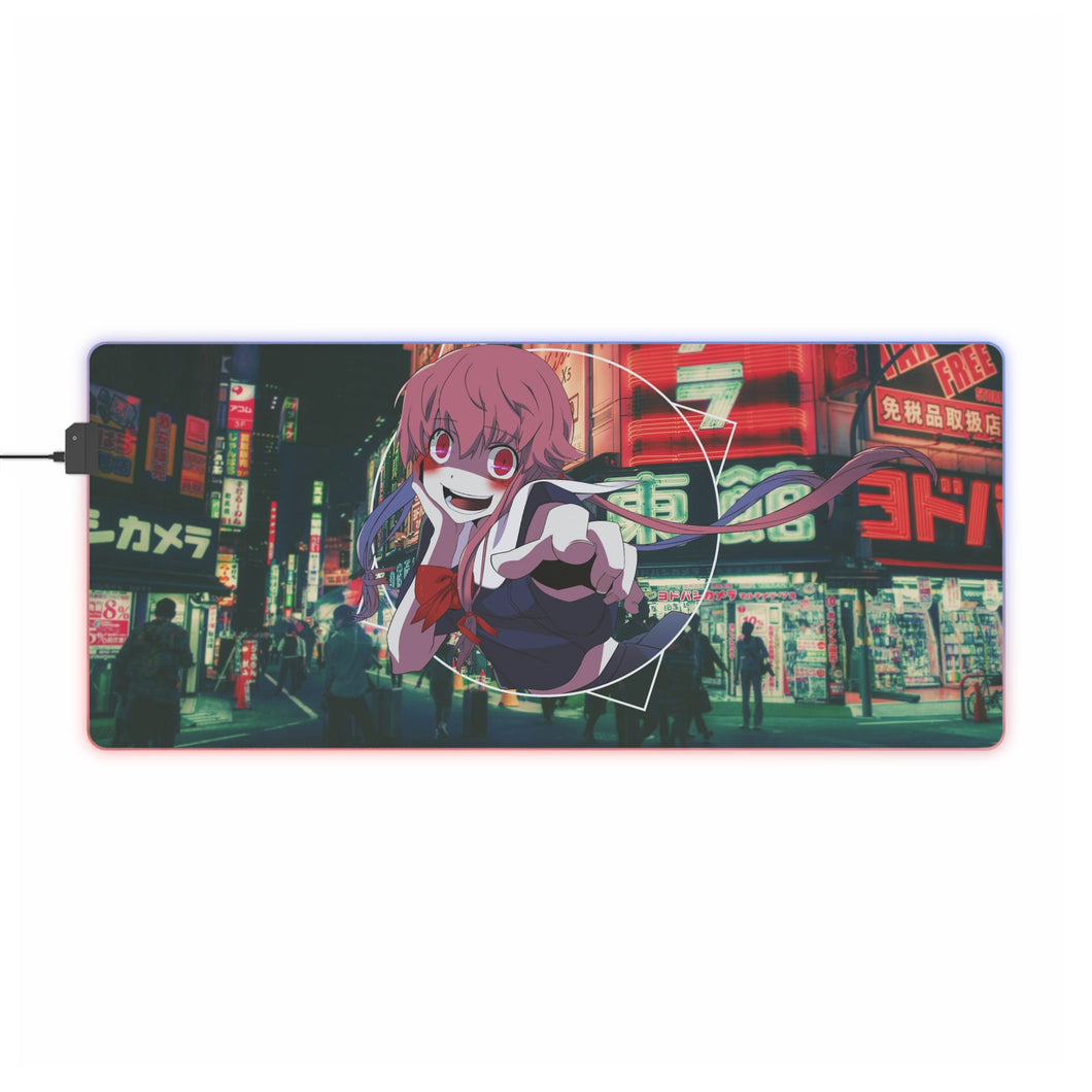 Tapis de souris LED RVB Mirai Nikki Yuno Gasai (tapis de bureau)