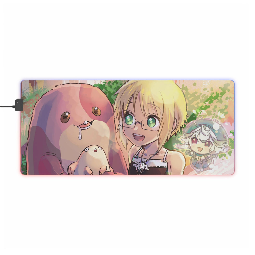 Tapis de souris LED RGB Anime Made In Abyss (tapis de bureau)