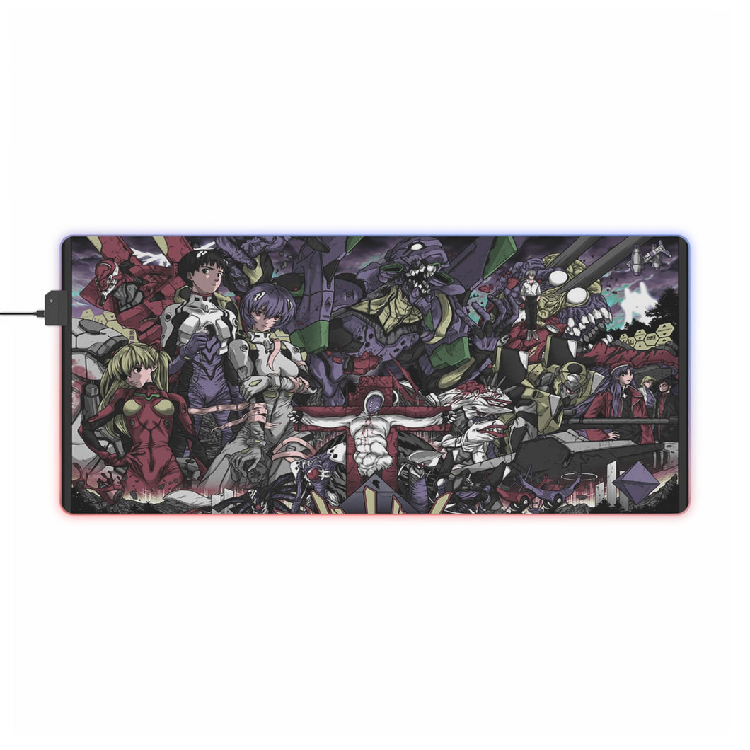 Tapis de souris LED RGB Anime Neon Genesis Evangelion (tapis de bureau)