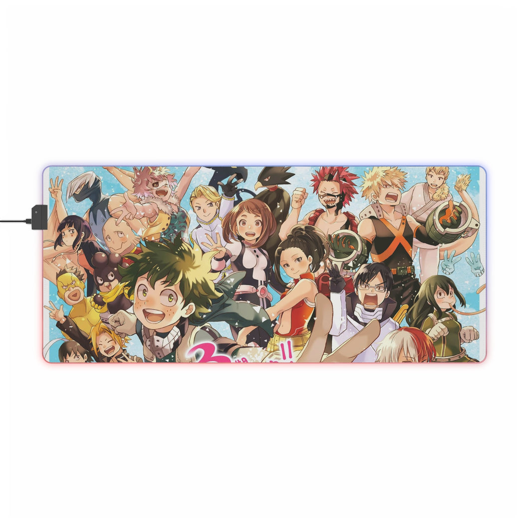 My Hero Academia Izuku Midoriya, Katsuki Bakugou, Tenya Iida, Tsuyu Asui RGB LED Mouse Pad (alfombra de escritorio)