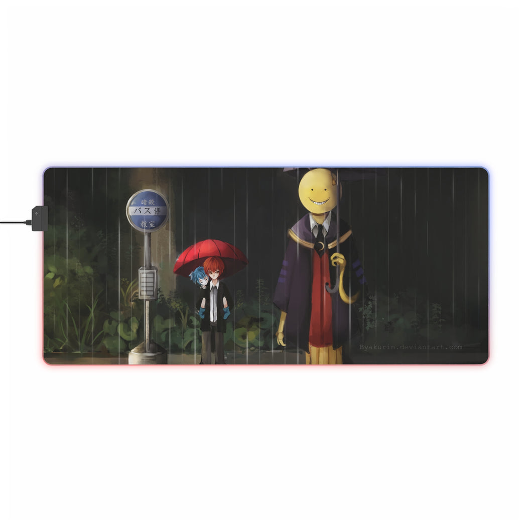 Tapis de souris LED RVB Assassination Classroom Koro-sensei, Karma Akabane, Nagisa Shiota (tapis de bureau)