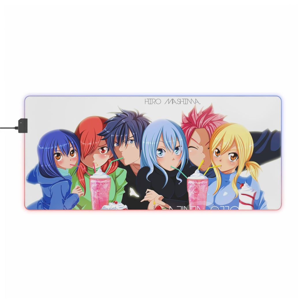 Tapis de souris LED RGB Fairy Tail Natsu Dragneel, Erza Scarlet, Gray Fullbuster, Lucy Heartfilia, Wendy Marvell (tapis de bureau)