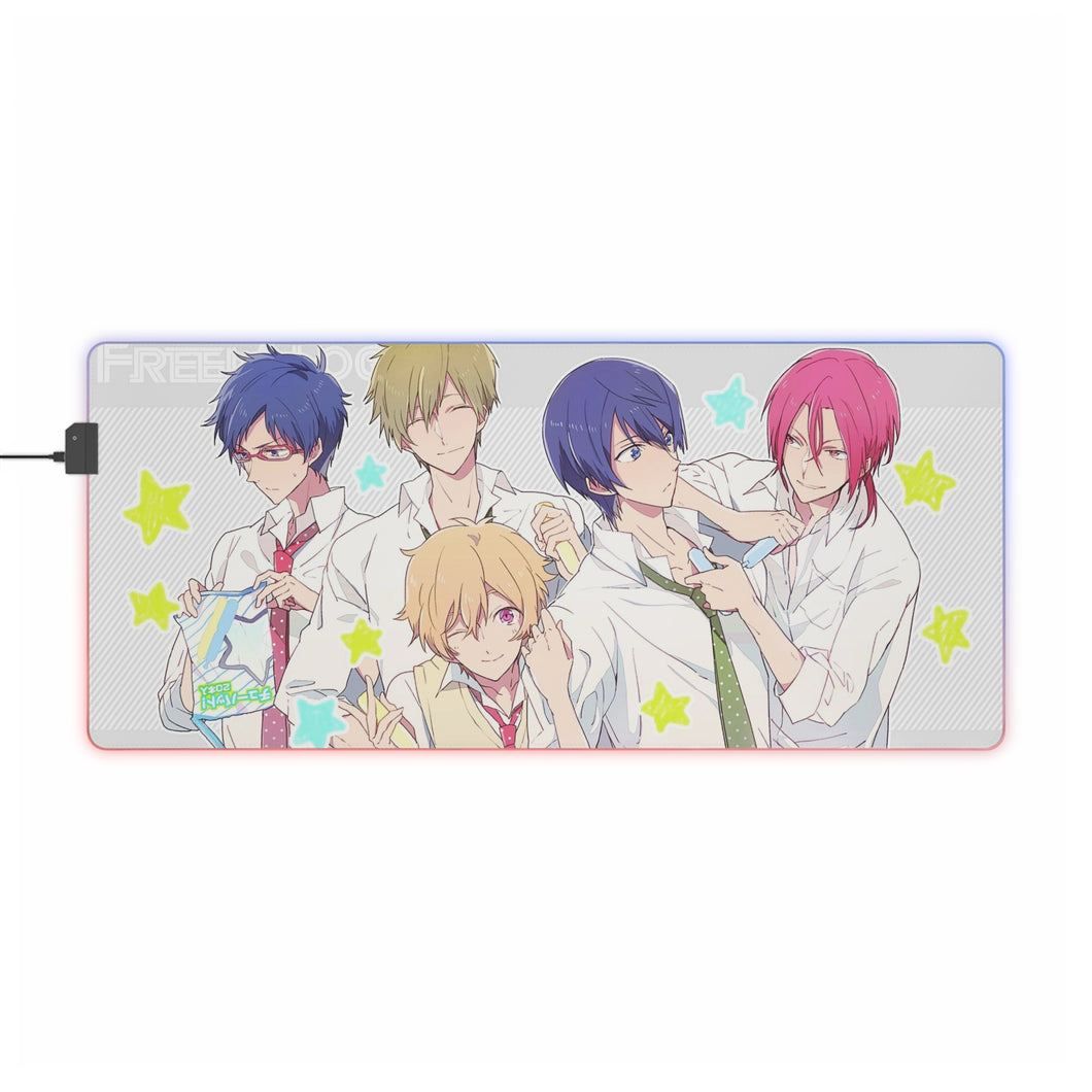 Gratuit! Rin Matsuoka, Makoto Tachibana, Haruka Nanase, Nagisa Hazuki RGB LED Tapis de souris (Tapis de bureau)