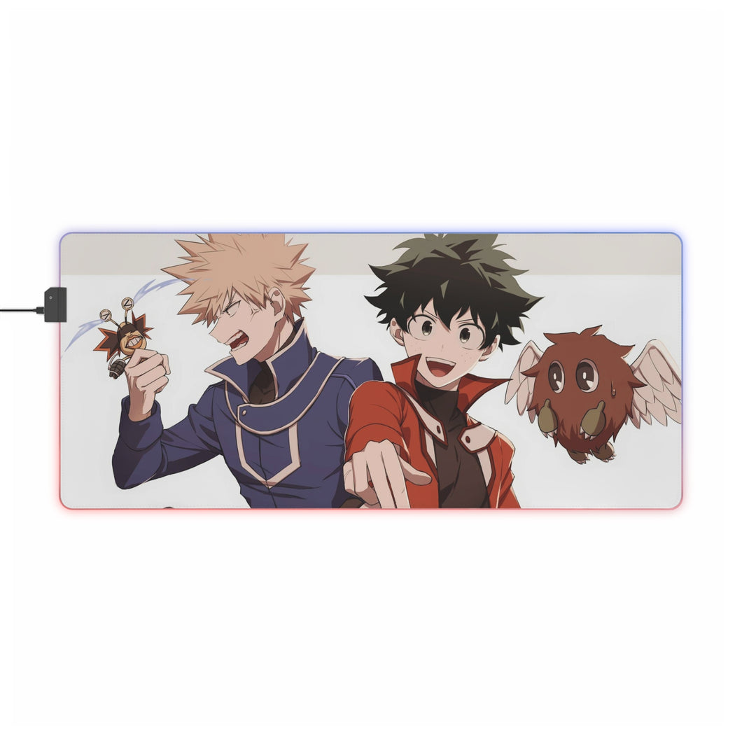 Alfombrilla de ratón RGB LED (alfombrilla de escritorio) de My Hero Academia Izuku Midoriya y Katsuki Bakugou