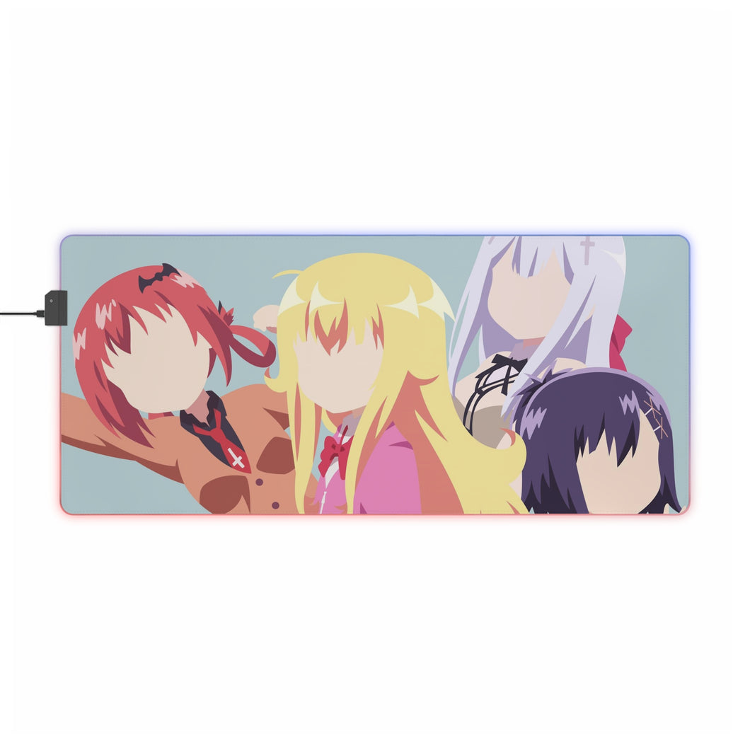 Gabriel DropOut Satanichia Kurumizawa Mcdowell, Gabriel Tenma White, Vignette Tsukinose April, Raphiel Shiraha Ainsworth RGB LED Mouse Pad (Desk Mat)