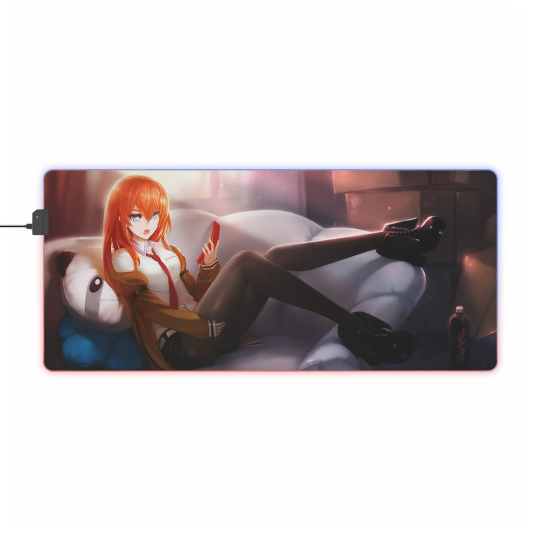 Tapis de souris LED RVB Makise Kurisu (tapis de bureau)