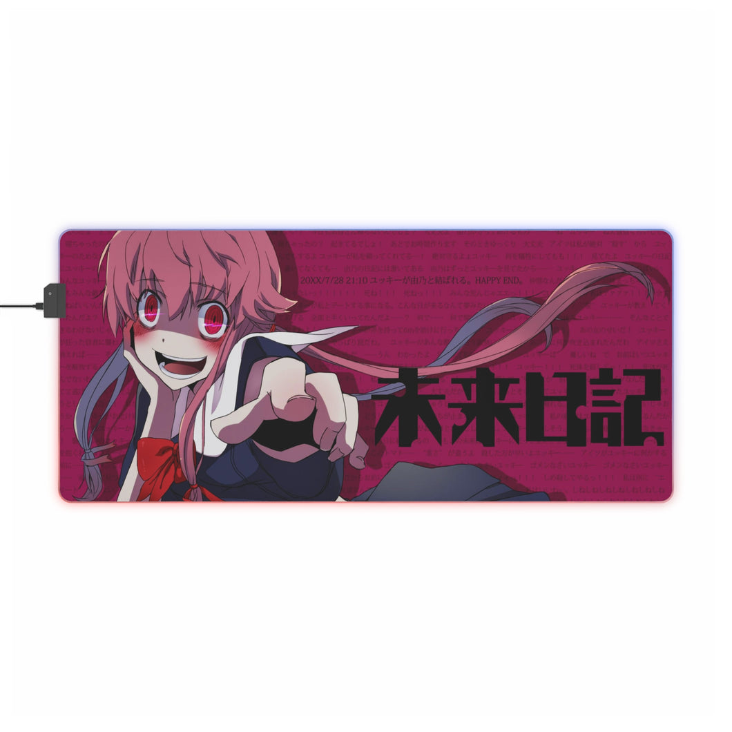 Tapis de souris LED RVB Mirai Nikki Yuno Gasai (tapis de bureau)