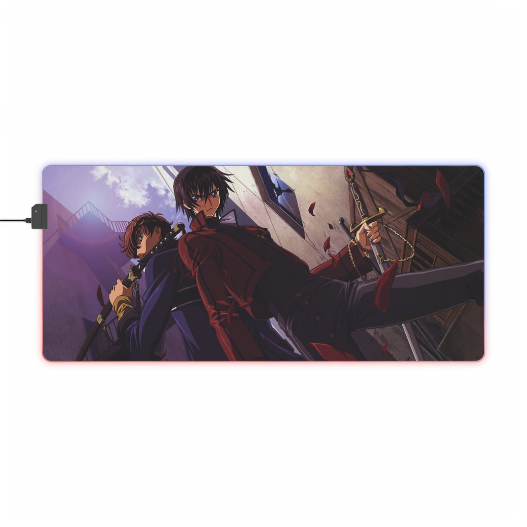 Tapis de souris LED RGB Code Geass Lelouch Lamperouge, Suzaku Kururugi (tapis de bureau)