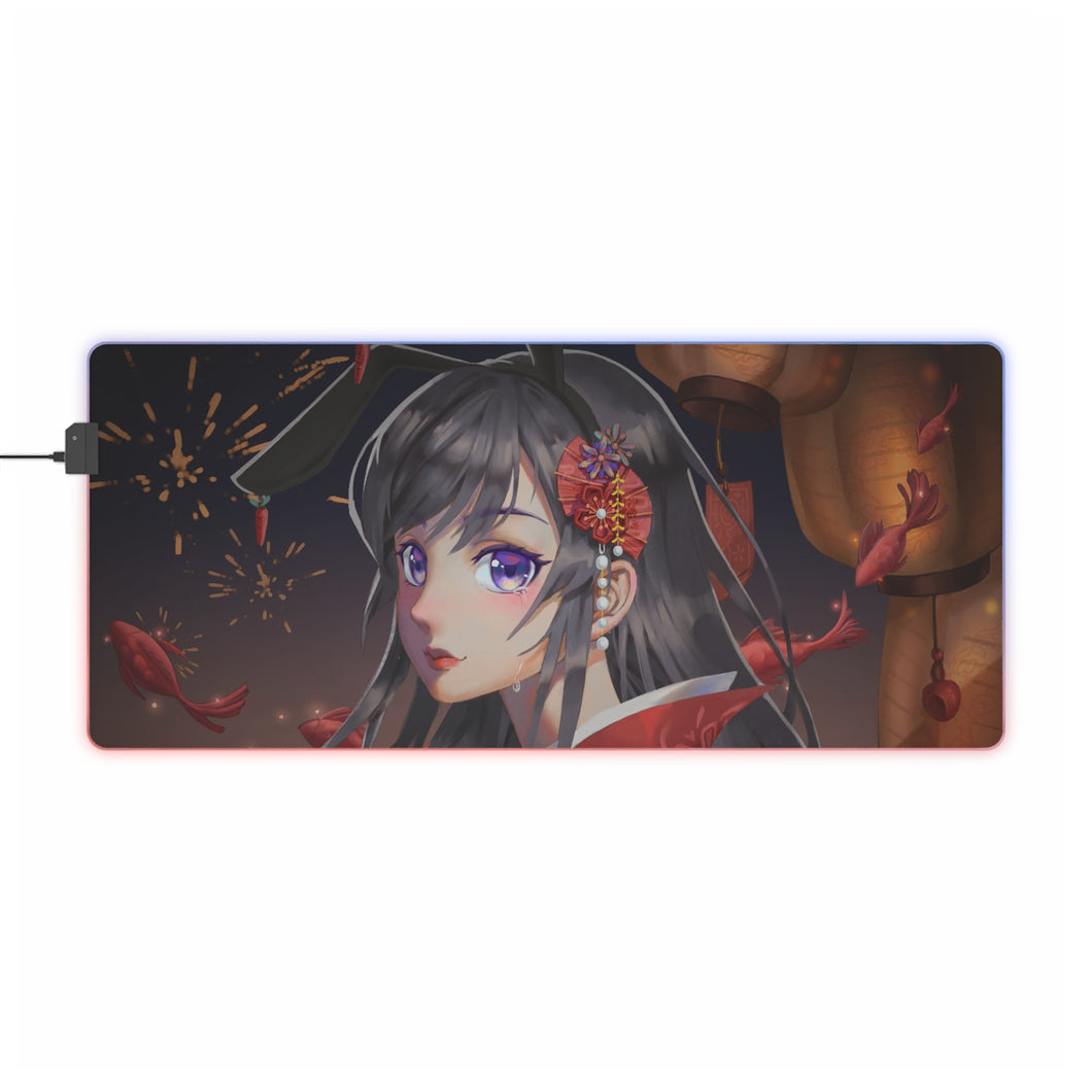 Tapis de souris LED RGB Rascal Does Not Dream Of Bunny Girl Senpai (tapis de bureau)