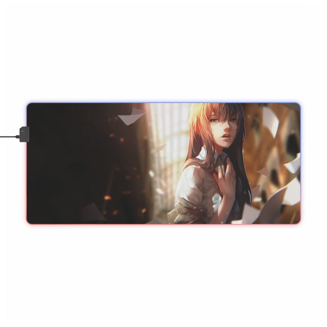 Tapis de souris LED RVB Makise Kurisu (tapis de bureau)