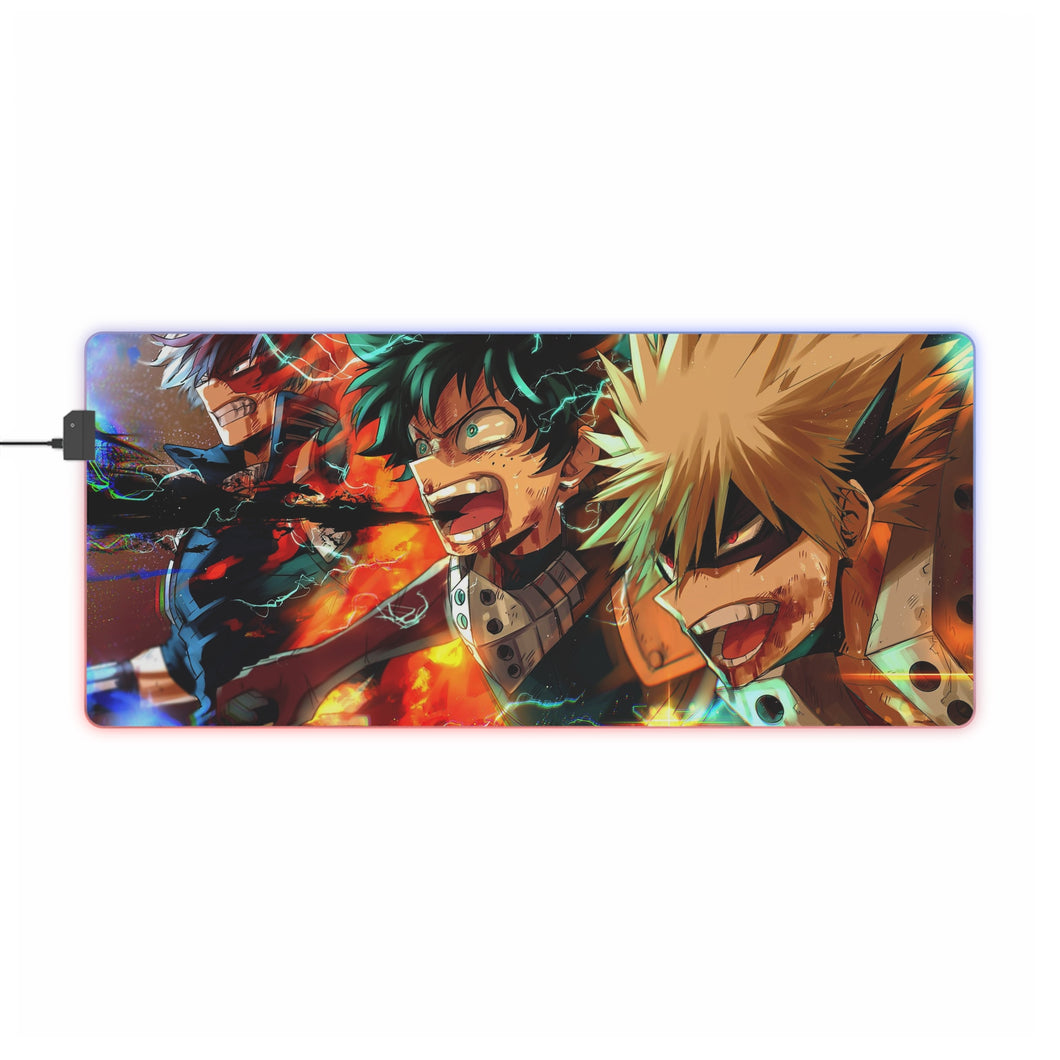 My Hero Academia Izuku Midoriya, Katsuki Bakugou RGB LED Mouse Pad (Desk Mat)