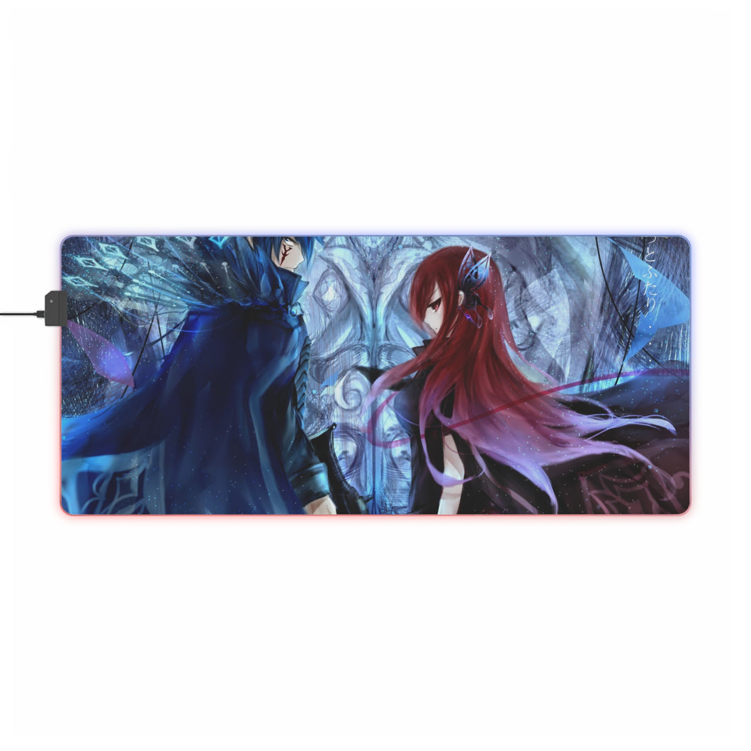 Tapis de souris LED RGB Fairy Tail Erza Scarlet, Jellal Fernandes (tapis de bureau)