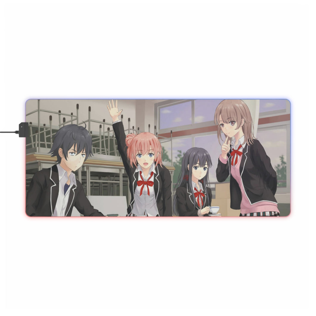 My Teen Romantic Comedy SNAFU Hachiman Hikigaya, Yukino Yukinoshita, Yui Yuigahama RGB LED Tapis de souris (Tapis de bureau)