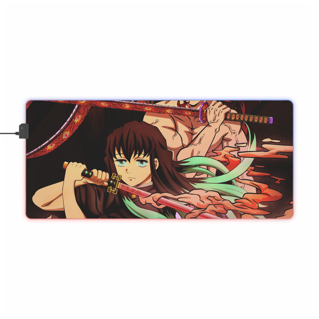 Tapis de souris LED RGB Demon Slayer : Kimetsu No Yaiba (tapis de bureau)