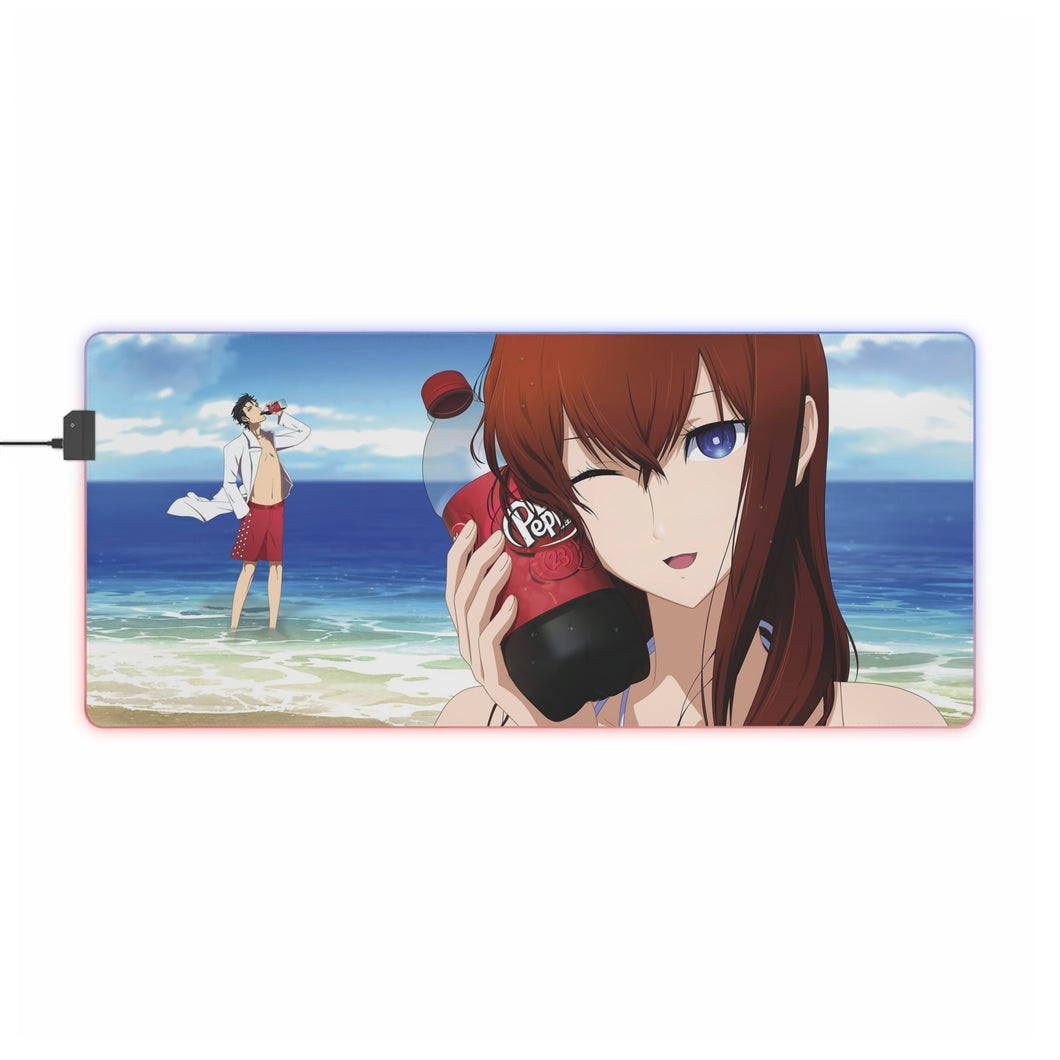 Makise Kurisu & Rintarou Kyouma-Dr Pepper Addicts RGB LED Mouse Pad (Desk Mat)