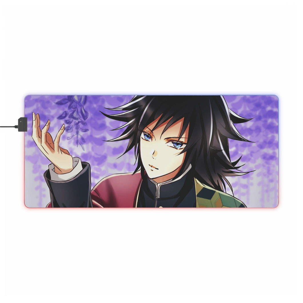 Tapis de souris LED RVB Giyuu Tomioka (tapis de bureau)