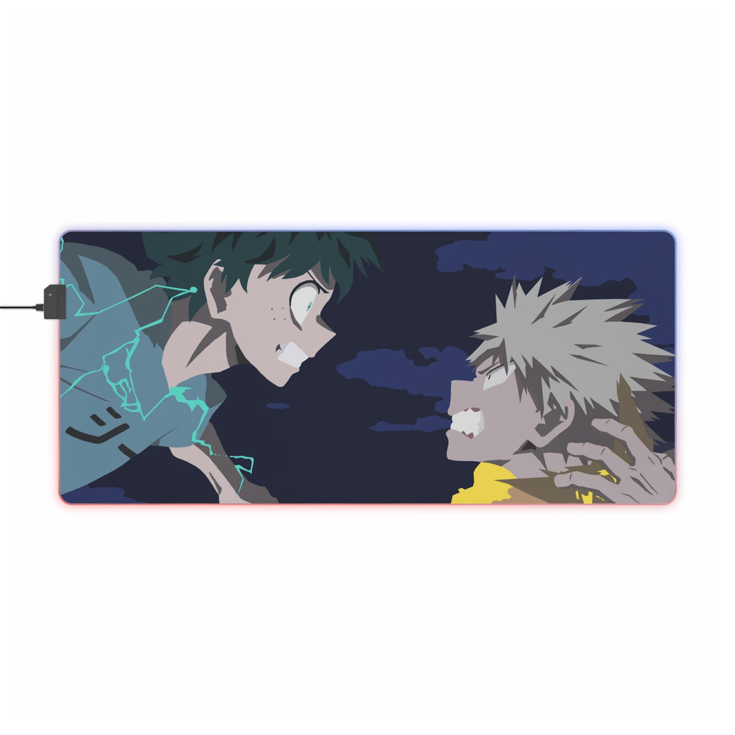 Alfombrilla de ratón RGB LED (alfombrilla de escritorio) de My Hero Academia Izuku Midoriya y Katsuki Bakugou