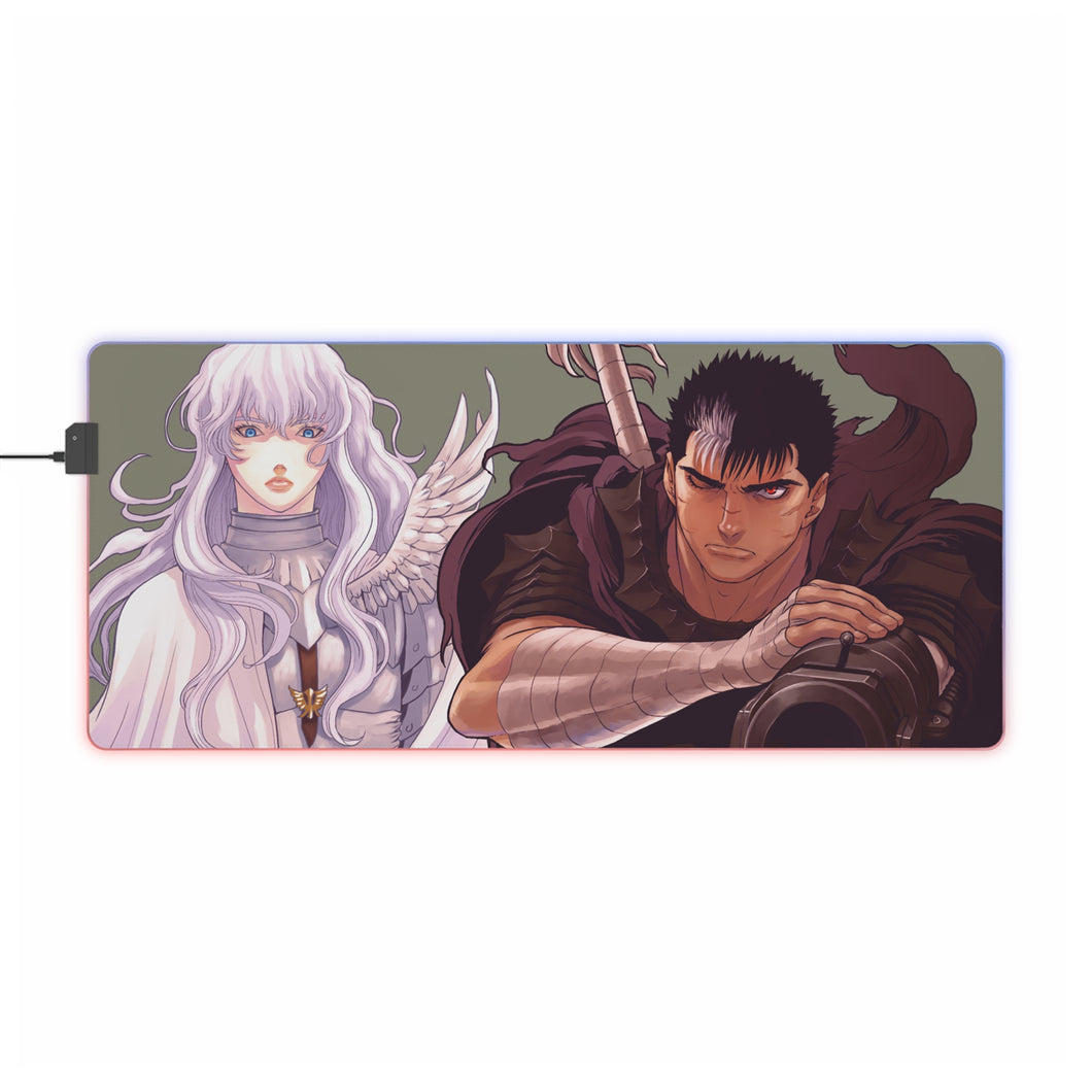 Tapis de souris LED RGB Anime Berserk (tapis de bureau)