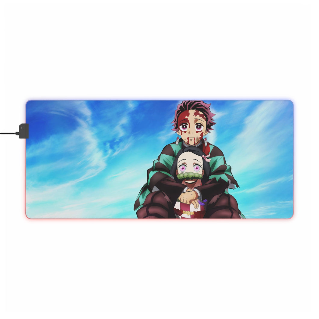 Tapis de souris LED RGB Demon Slayer : Kimetsu No Yaiba (tapis de bureau)