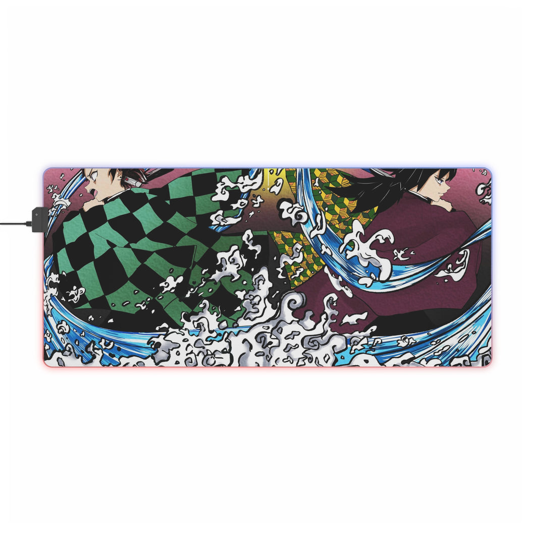 Tapis de souris LED RGB Demon Slayer : Kimetsu No Yaiba (tapis de bureau)