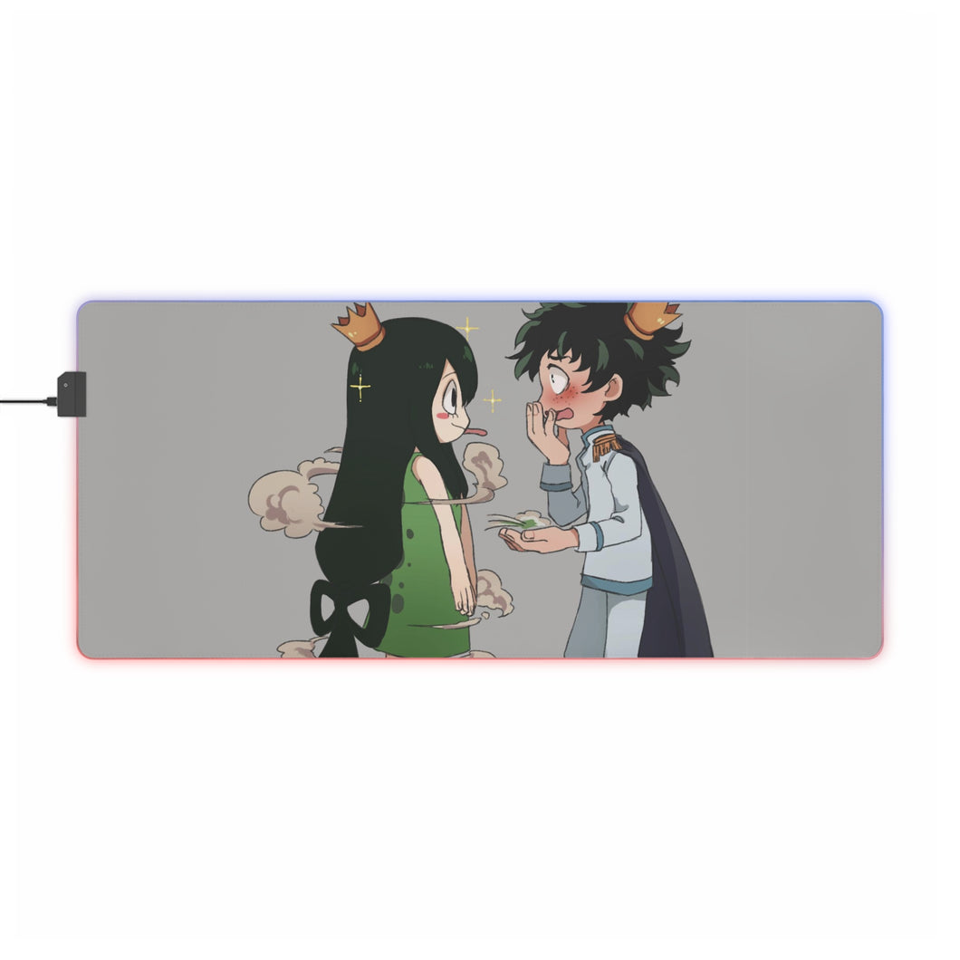 Tapis de souris LED RVB My Hero Academia Izuku Midoriya, Tsuyu Asui (tapis de bureau)