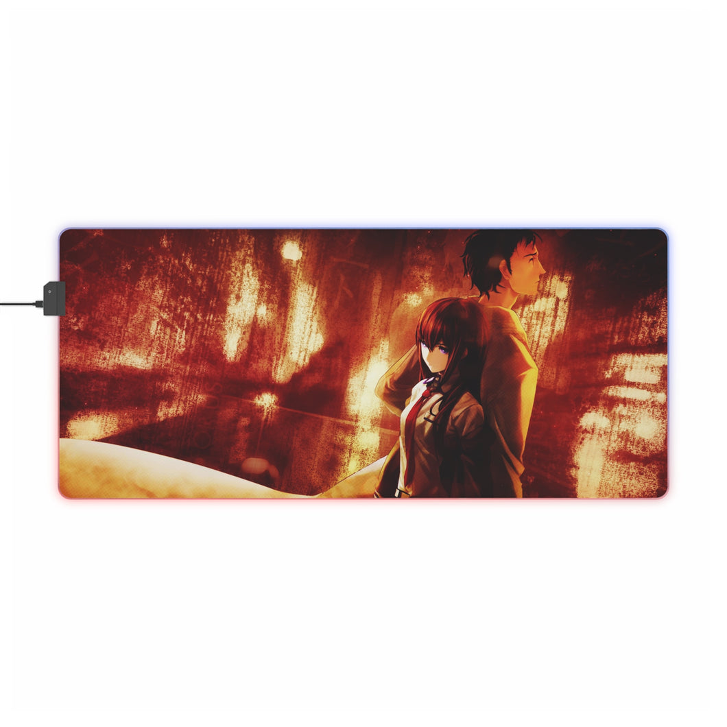 Makise Kurisu & Rintaro Okabe RGB LED Mouse Pad (Desk Mat)