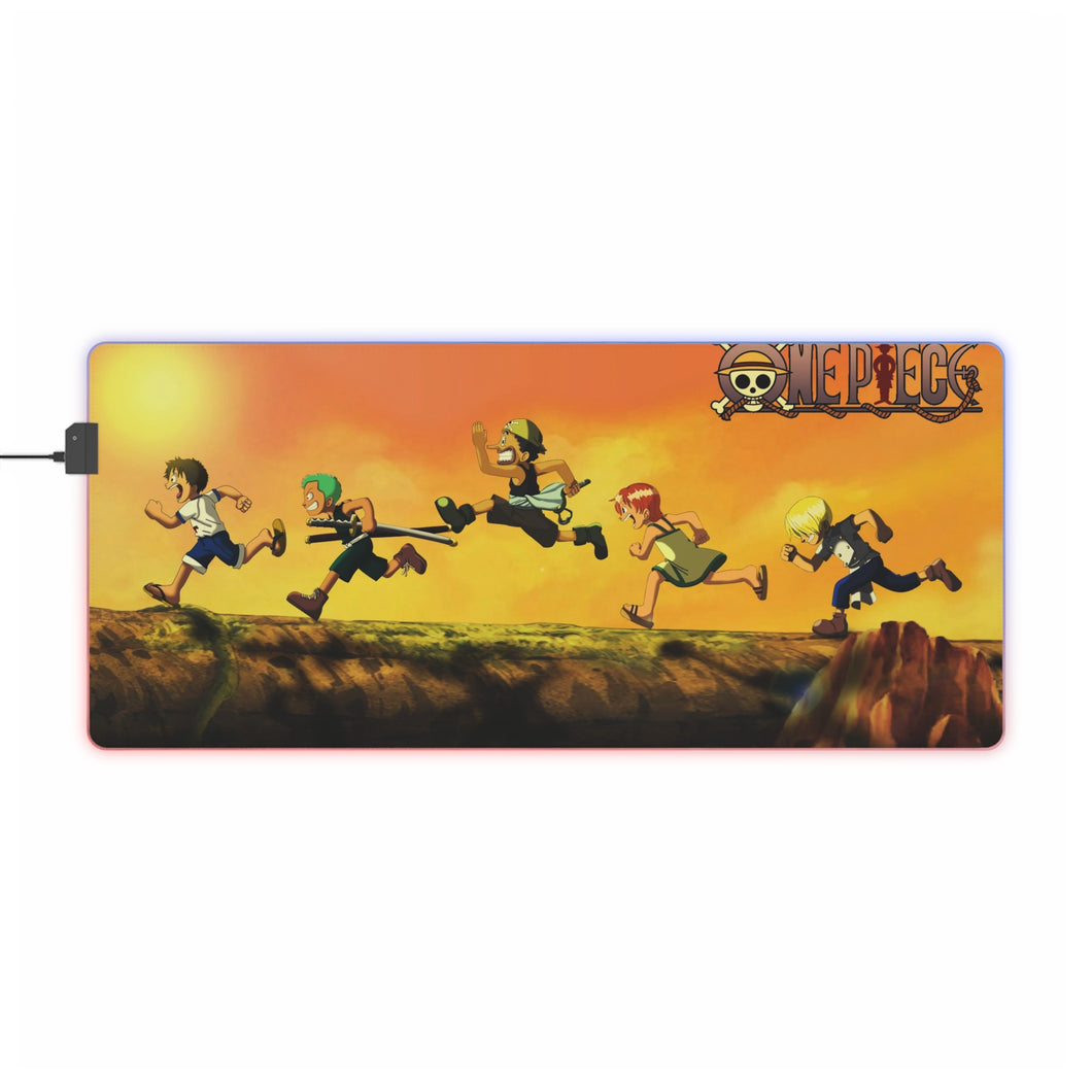 One Piece Monkey D. Luffy, Roronoa Zoro, Sanji, Nami, Usopp RGB LED Mouse Pad (Desk Mat)